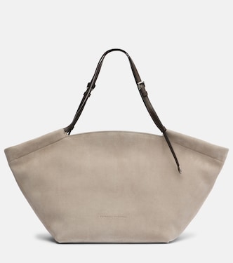 Sartorial Large suede tote bag | Brunello Cucinelli