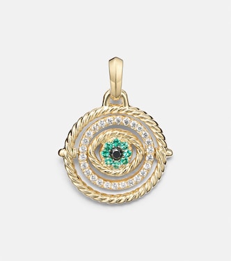 Evil Eye 18kt gold (750/1000) necklace with emeralds and diamonds | David Yurman