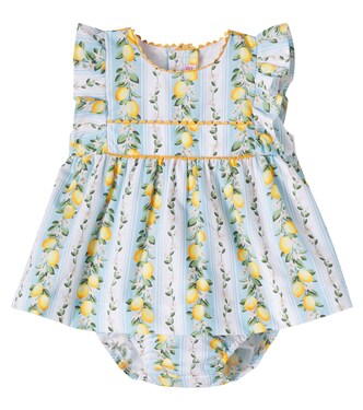 Baby Bedrucktes Set Limon aus Kleid und Höschen | La Coqueta
