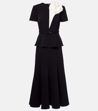 Vestido midi de crepé floral | Roland Mouret