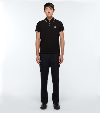 Contrast trimmed cotton polo shirt | Moncler