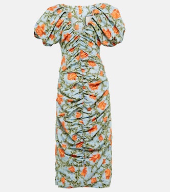 Robe midi Camelia en coton à fleurs | Agua by Agua Bendita