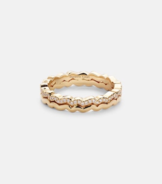Ring Mini Wave aus 18kt Gelbgold mit Diamanten | Suzanne Kalan