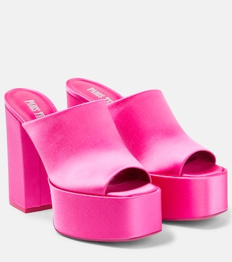 Sasha satin platform mules | Paris Texas