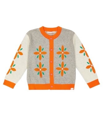 Cardigan Tiny Flowers en coton et laine | Tinycottons