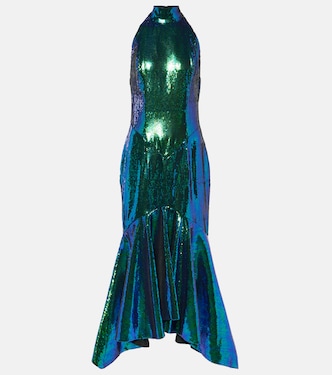 Vestido midi con lentejuelas y cuello halter | Alexandre Vauthier