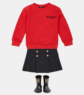 Sudadera de jersey de algodón con logo | Balmain Kids