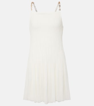 Chain-detail pleated silk-blend minidress | Rabanne