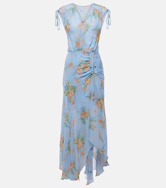 Vestido largo Dovima de seda floral | Veronica Beard