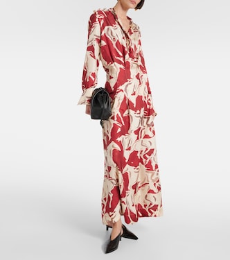 Vestido largo Felicia de seda estampada | Altuzarra
