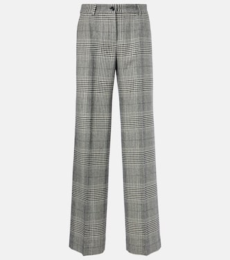 Prince of Wales check wool and cashmere flared pants | Dolce&Gabbana
