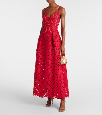 Abito lungo in raso con ricamo | Elie Saab