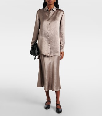 Leisure - Gonna midi Alessio in raso | Max Mara