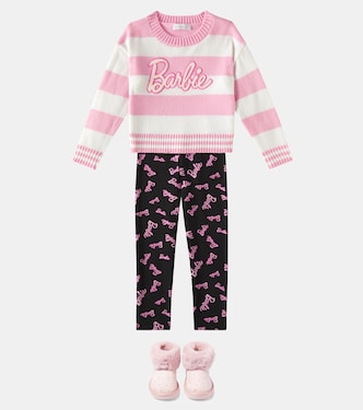 x Barbie® embroidered striped sweater | Monnalisa