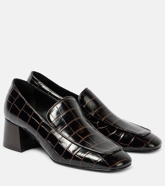 Croc-effect leather loafer pumps | Toteme