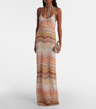 Abito lungo a zig-zag con lamé | Missoni