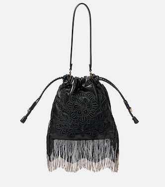 Kalispera Small fringed leather bucket bag | Etro