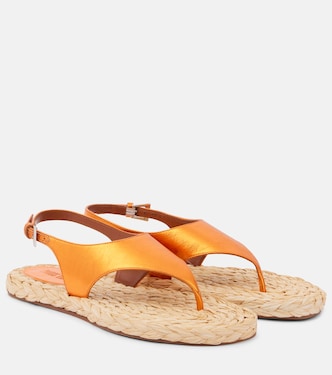 Amalfi metallic leather thong sandals   | Paris Texas