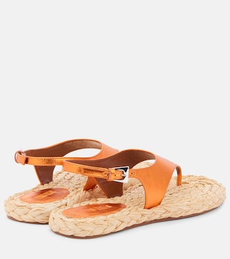 Amalfi metallic leather thong sandals   | Paris Texas