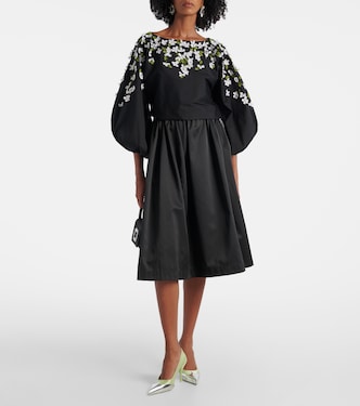 Top en coton mélangé à fleurs | Carolina Herrera