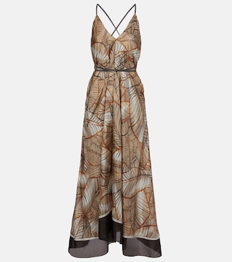 Printed silk maxi dress | Brunello Cucinelli
