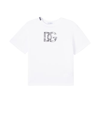 T-shirt DG in jersey di cotone | Dolce&Gabbana Kids