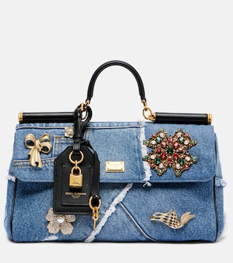 Sicily Medium embellished denim tote bag | Dolce&Gabbana