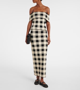 Pippa checked off-shoulder top | Posse