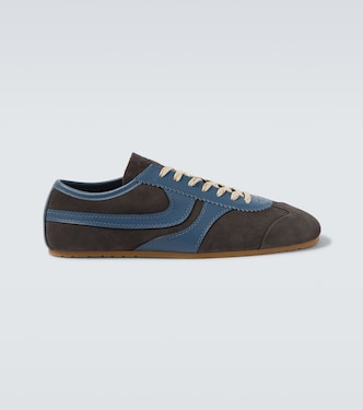 Leather-trimmed suede sneakers | Dries Van Noten