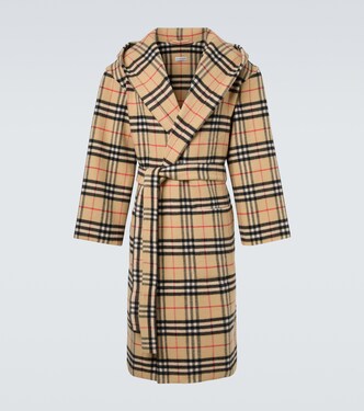 Burberry Check wool and cashmere robe | Burberry