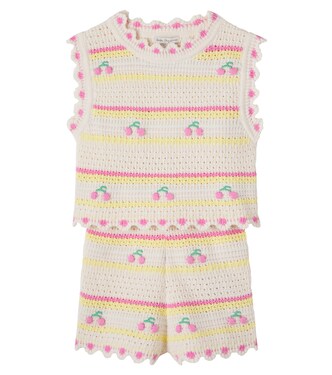 Top e shorts Paloma in crochet di cotone | Bebe Organic
