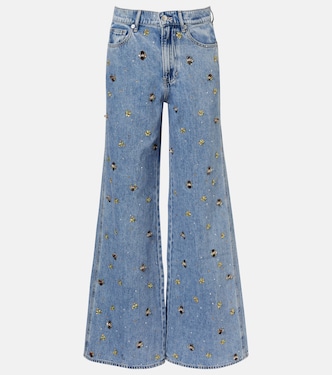 Kasey embellished wide-leg jeans | Veronica Beard