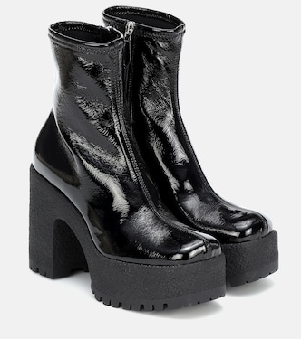 Faux leather platform ankle boots | Miu Miu