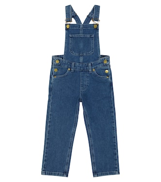 Logo-embroidered denim dungarees | Mini Rodini