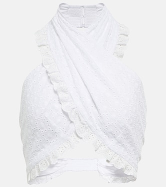 Leanna halterneck cotton crop top | Caroline Constas