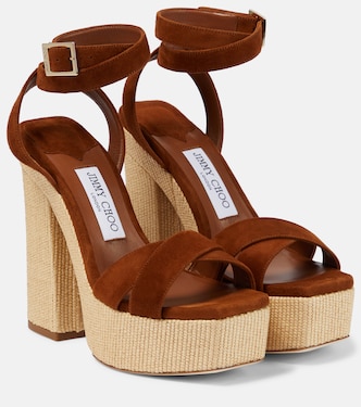 Gaia 140 suede platform sandals | Jimmy Choo