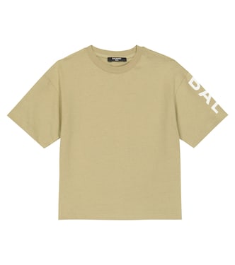 Camiseta en jersey de algodón con logo | Balmain Kids