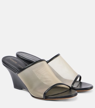 Sandali Marion in pelle e mesh con zeppa | Khaite