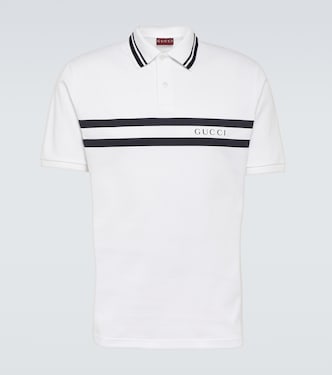 Logo cotton-blend piqué polo shirt | Gucci