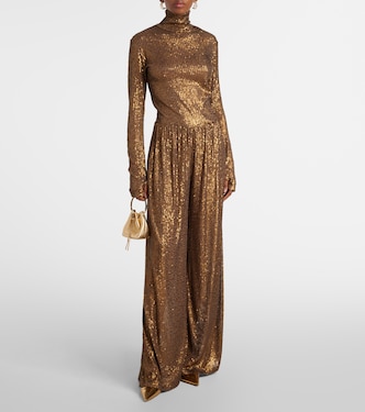Sequined turtleneck top | Norma Kamali