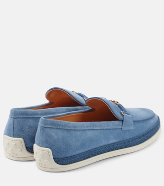 Loafers aus Veloursleder mit Raffiabast | Tod's
