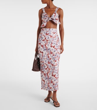 Luna floral linen crop top | Posse