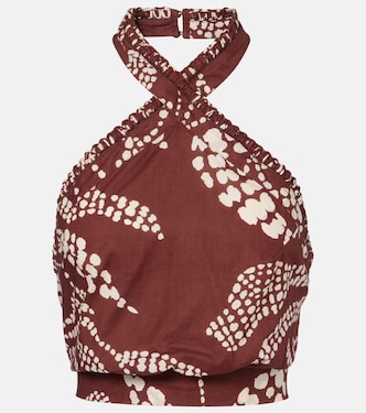 Bedrucktes Cropped-Top Suma aus Baumwolle | Poupette St Barth