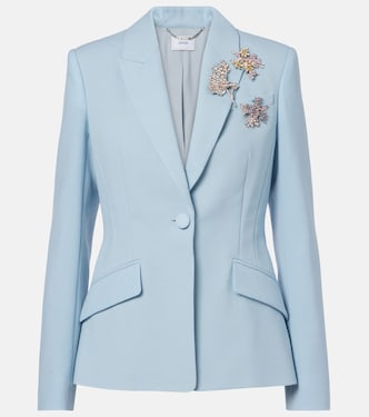 Verzierter Blazer aus Schurwoll-Crêpe | Erdem
