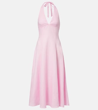 Marais halterneck linen midi dress | Faithfull