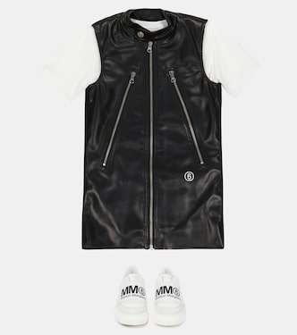 Faux-leather dress | MM6 Maison Margiela Kids