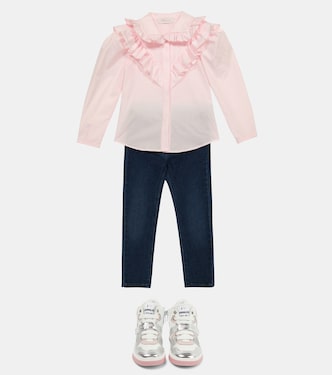 Sneakers in pelle con glitter | Monnalisa