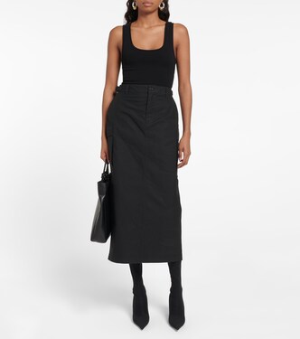Falda midi cargo de algodón | Wardrobe.NYC