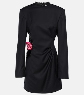 Embellished striped wool minidress | Acne Studios