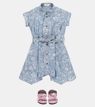 Embellished suede sandals | Brunello Cucinelli Kids